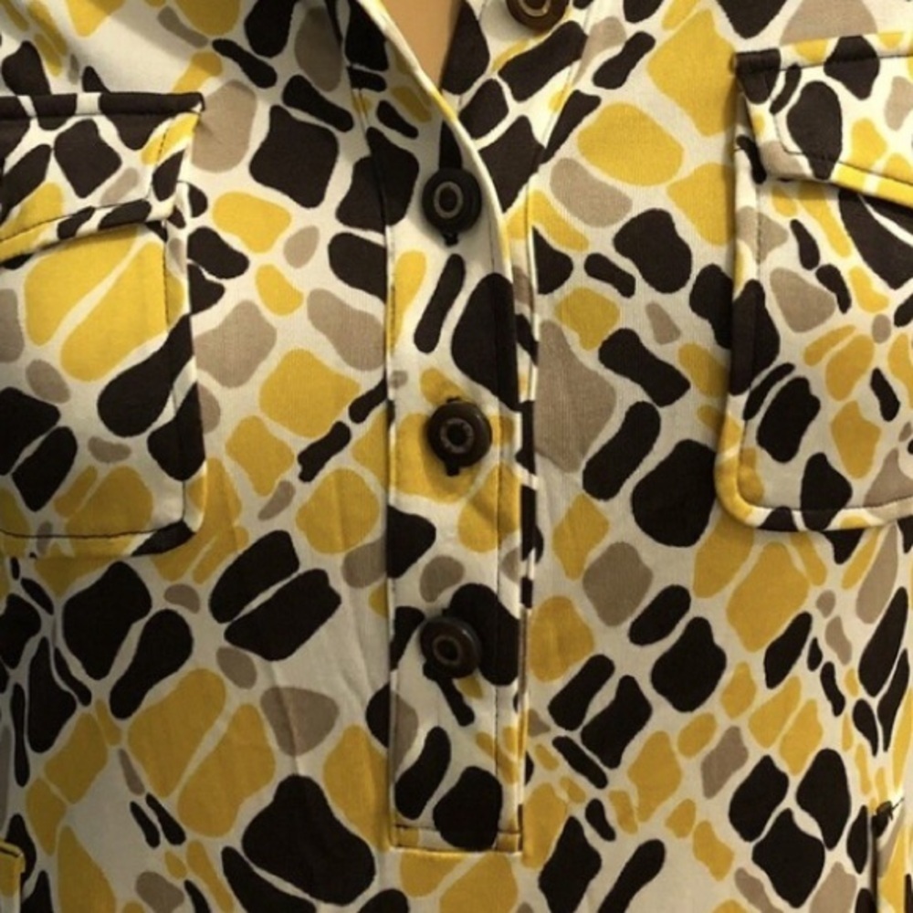 TORY BURCH Silk Yellow Belted Lightweight Summer Dress Xsmall - Picture 3 of 4